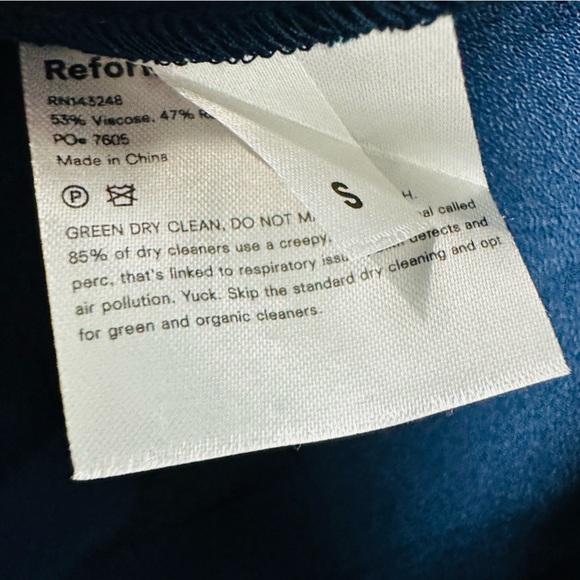 Reformation Blue Chamomile Wrap Dress with Slit Size Small - Picture 8 of 9